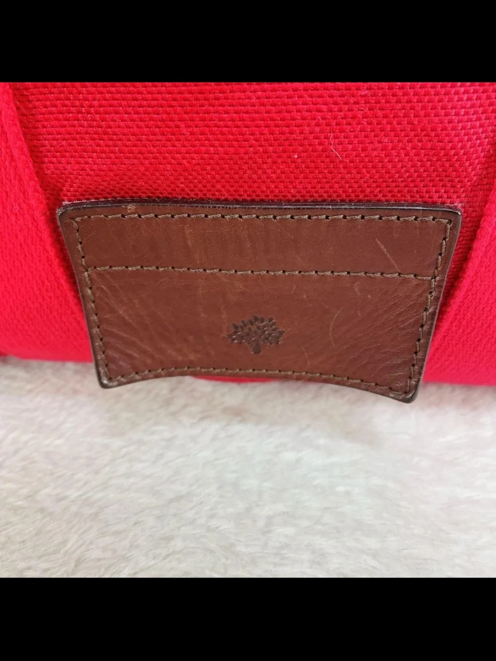 Mulberry Red Canvas Duffel Bag